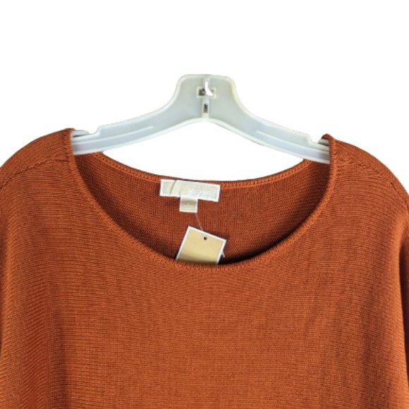 Michael Kors Tunic Brown Sweater with Zip Details Size L Cotton Blend NWT! - Picture 3 of 11